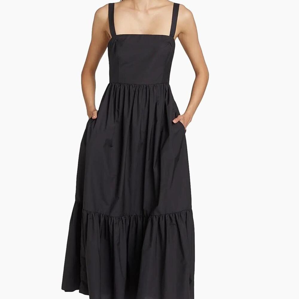 Theory black midi dress